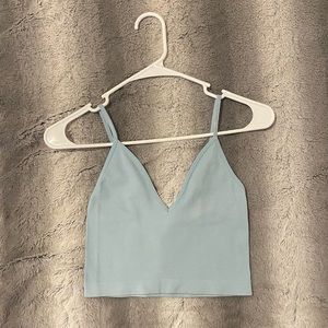 Light Blue Ribbed Tank Top
